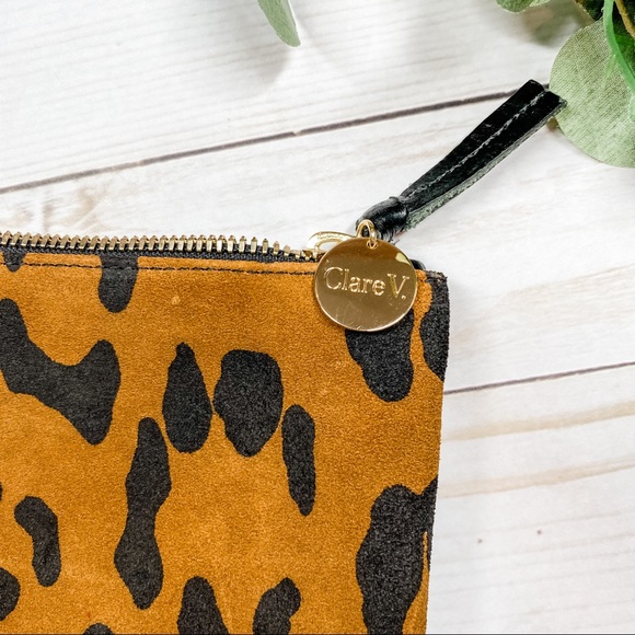 Clare V. Suede Leopard Clutch - Picture 2 of 5